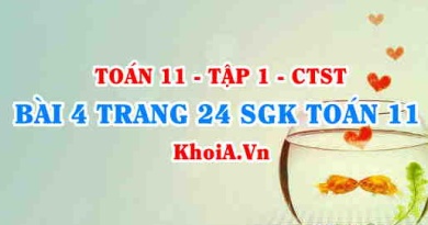 Bài 4 trang 24 SGK Toán 11 Tập 1 Chân trời sáng tạo